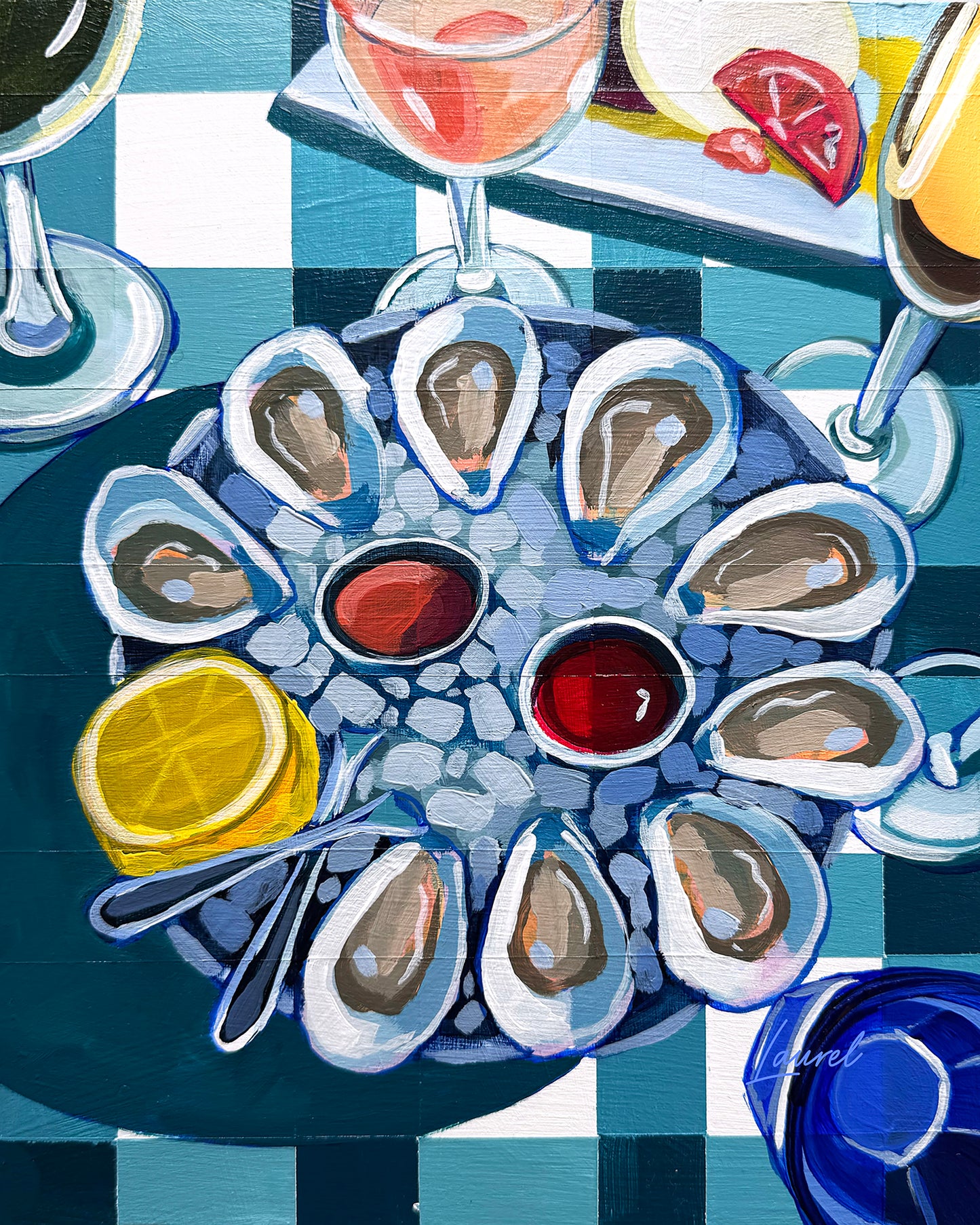 Gingham Teal Brix and Brine