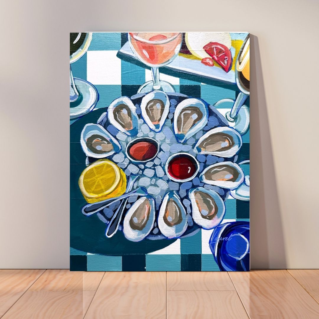 Gingham Brix and Brine Canvas Print