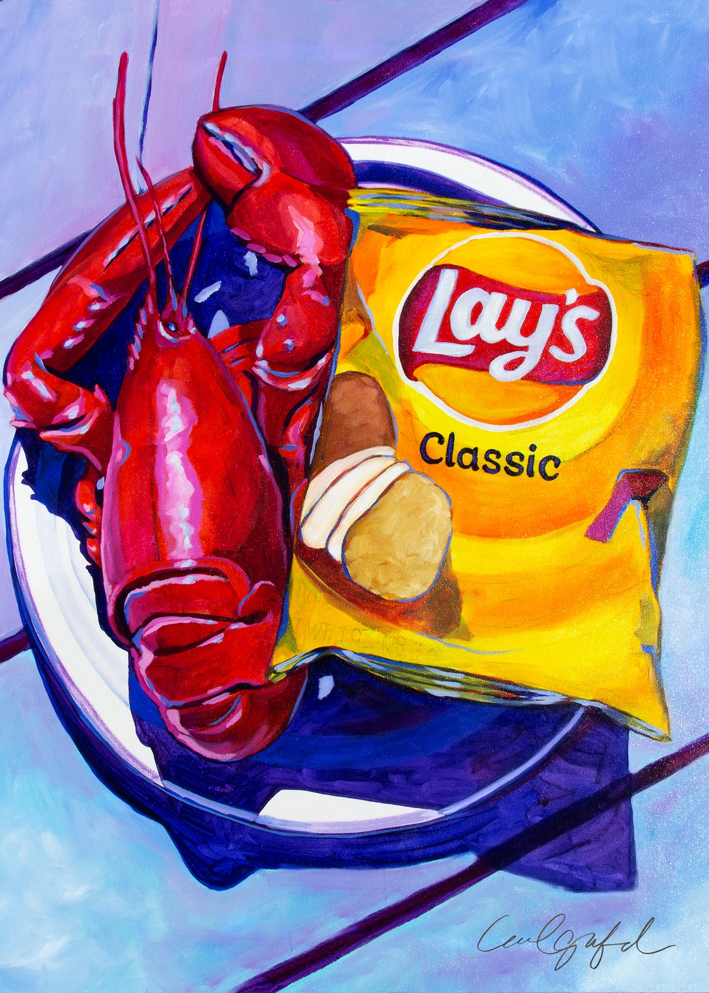 Lobster and Lays Canvas Print