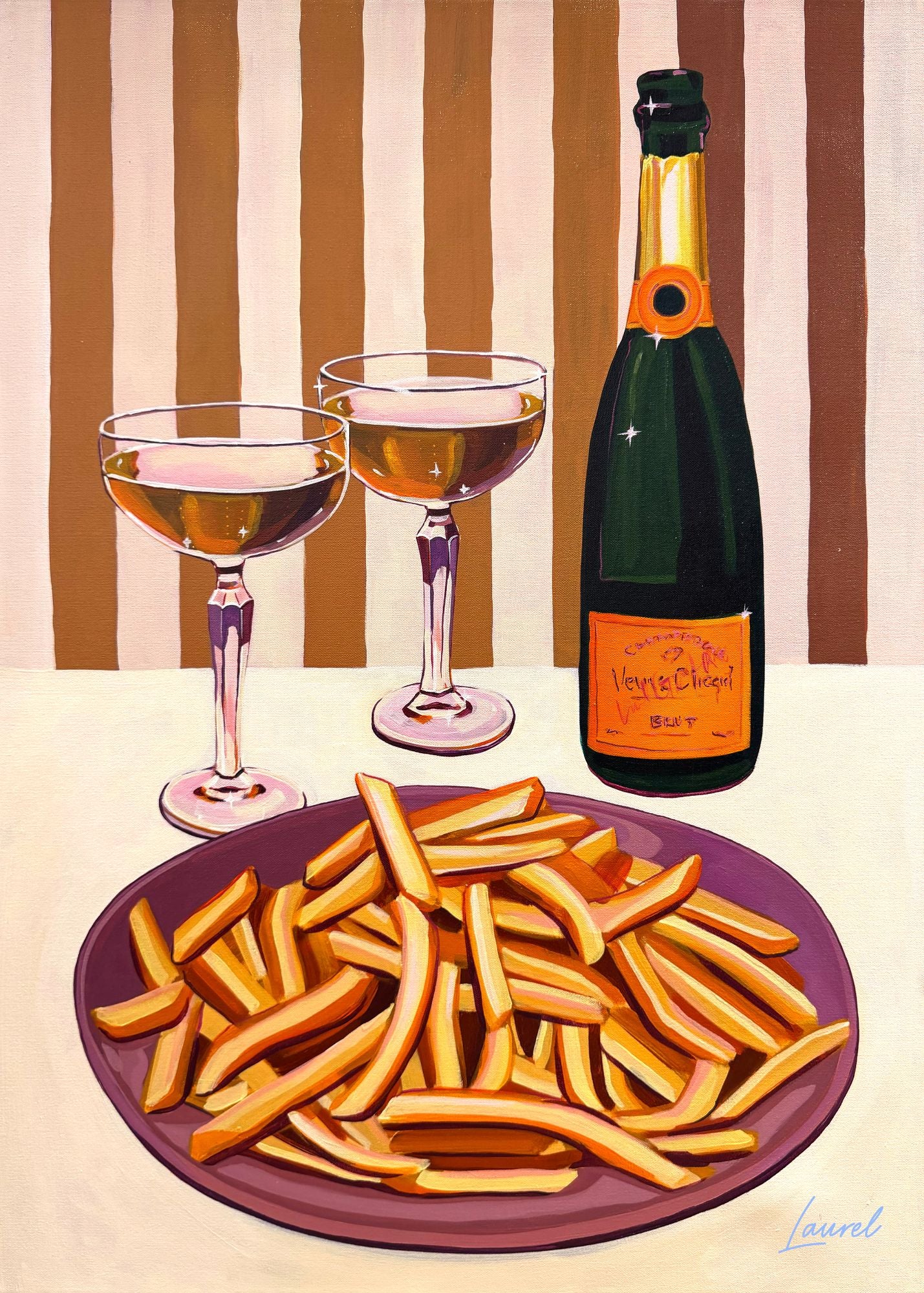 Champagne and Fries print