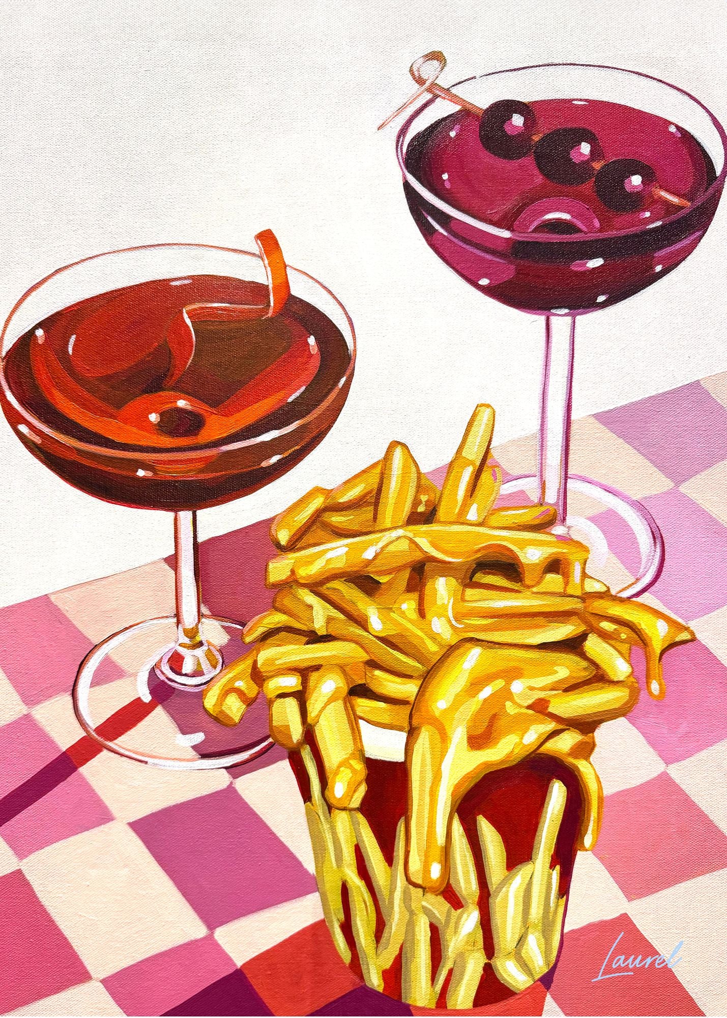 Cheese Fries and Drinks
