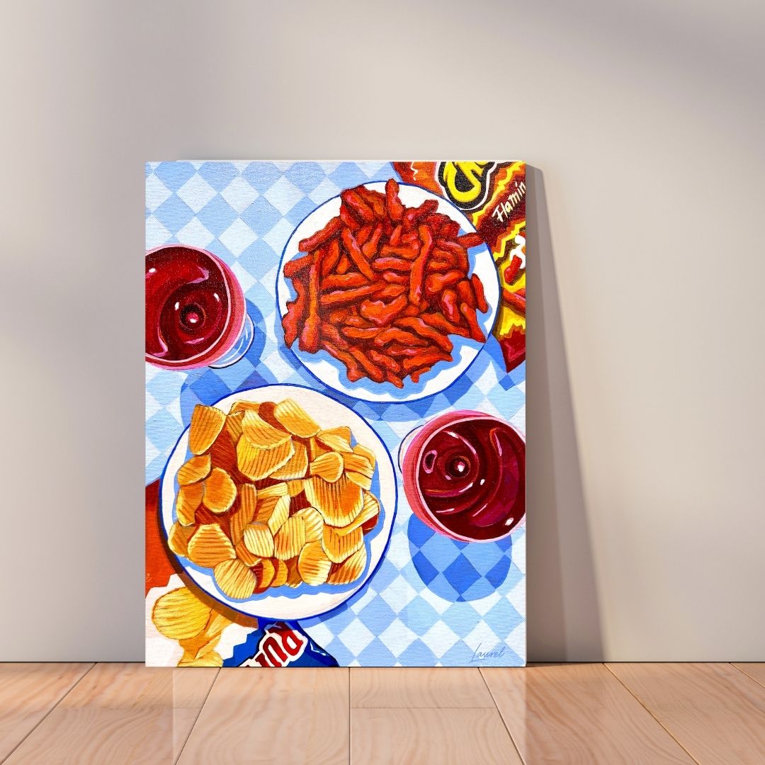Ruffle, Cheetos and Cocktails canvas print