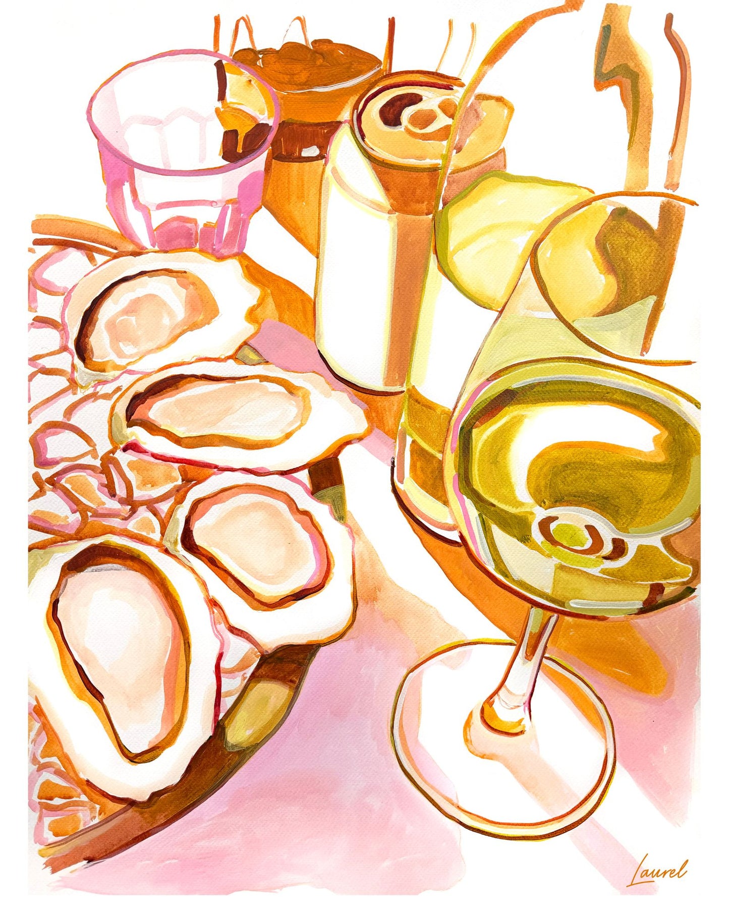 Pink and Orange Brix print