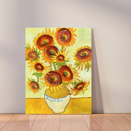Bagel Sunflowers Canvas Print