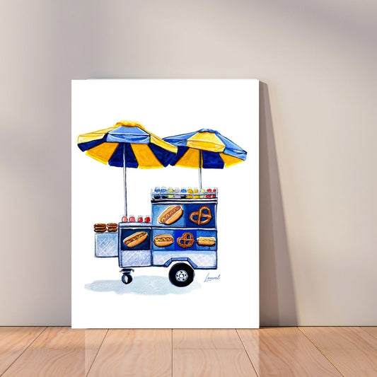 Hot Dog Cart Canvas Print