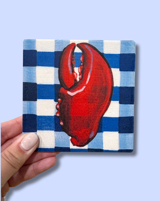 Lobster Claw Ceramic Coaster - Coastal Housewarming Gift