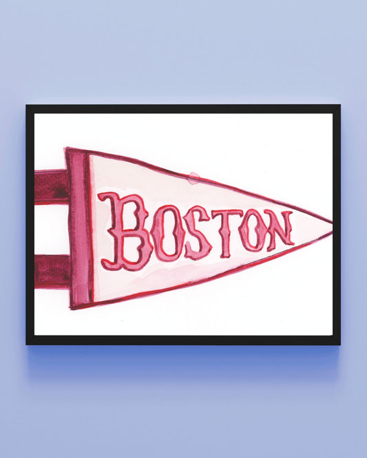 Boston Pennant Print by Laurel Greenfield Art