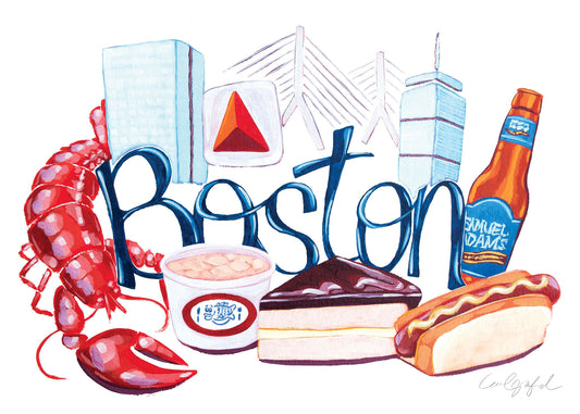 Classic Boston Foods Print! by Laurel Greenfield Art [Food Art, Kitchen Decor]