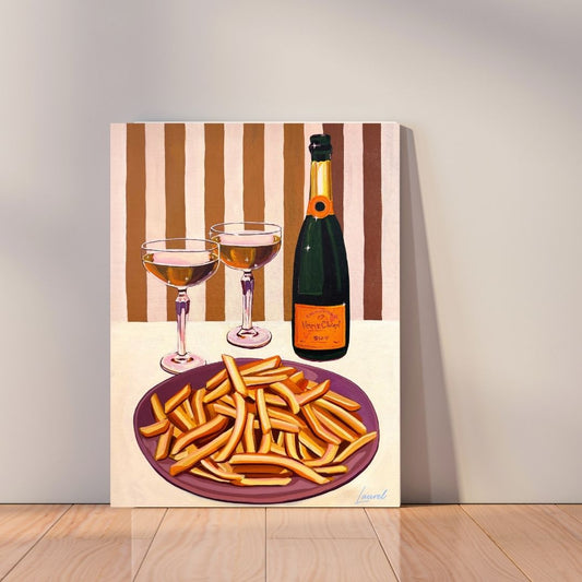 Champagne and Fries canvas print