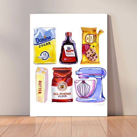 Baking Ingredients Canvas Print