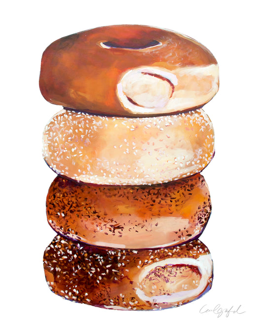 Stack of Bagels Print by Laurel Greenfield Art