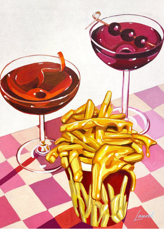 Cheese Fries and Drinks