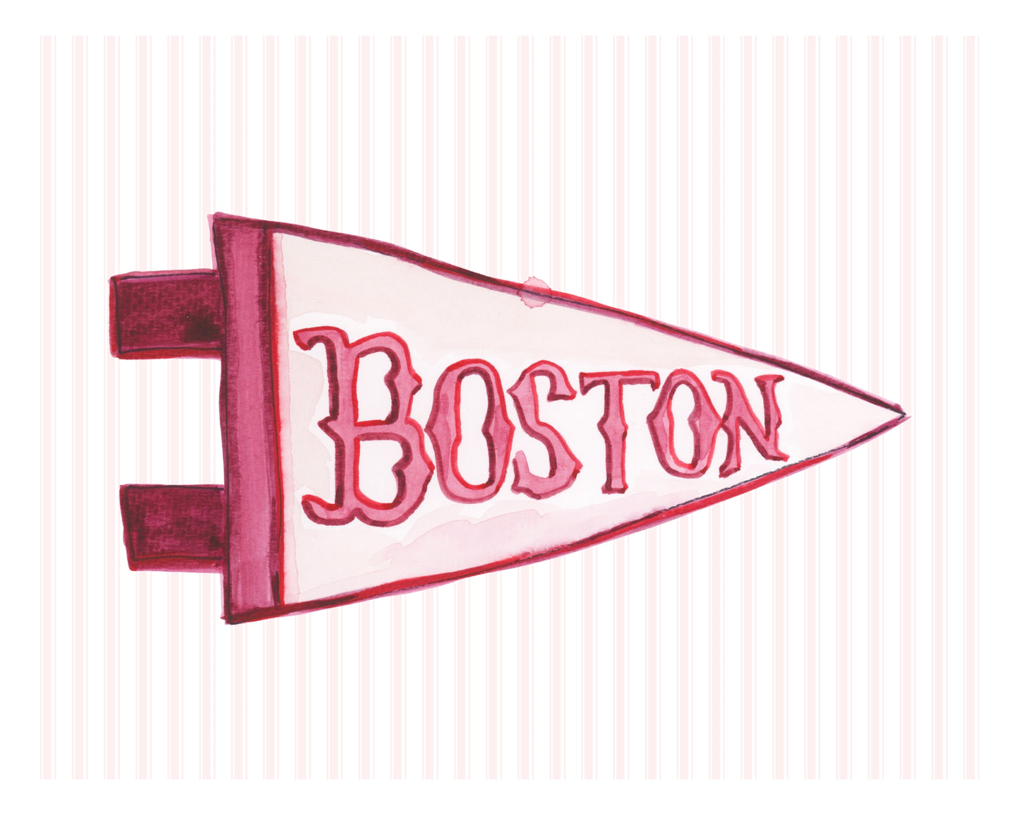 Boston Pennant Print by Laurel Greenfield Art