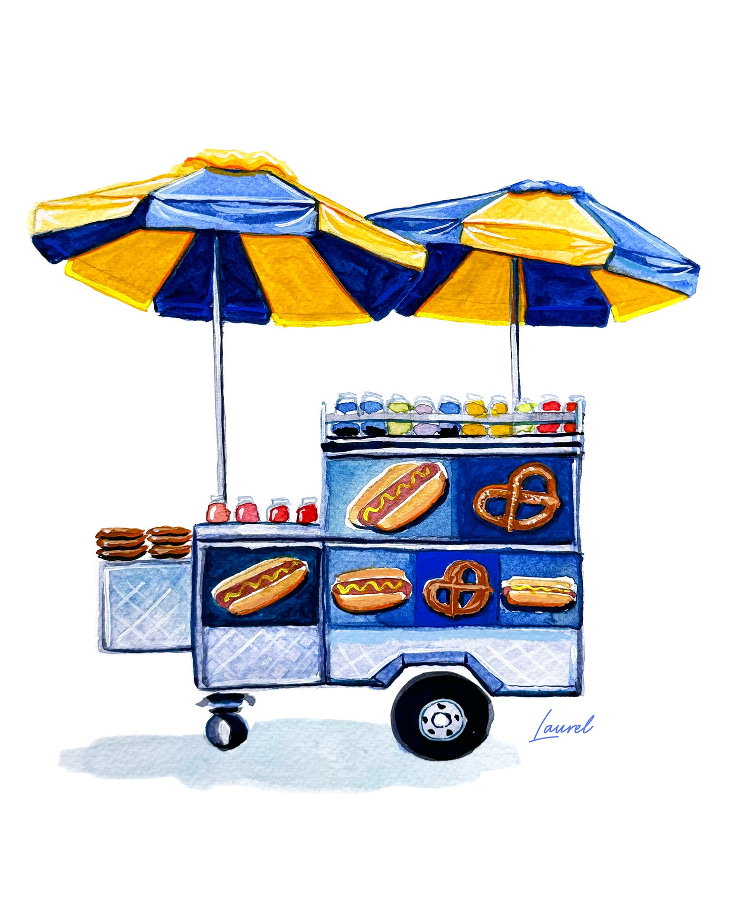 Hot Dog Cart Canvas Print