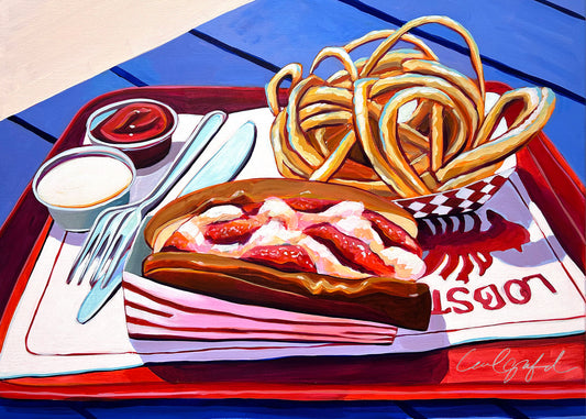 Lobster Roll with Onion Rings