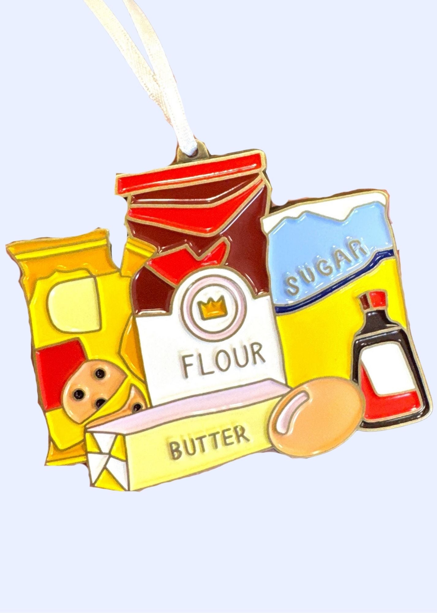 Baking Ingredients Christmas Ornament - Enamel and Metal