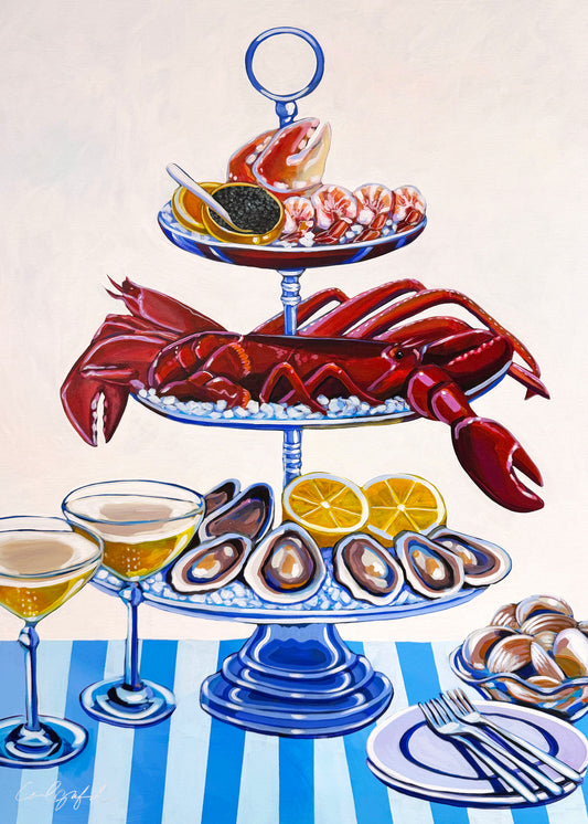 Seafood Tower Print by Laurel Greenfield