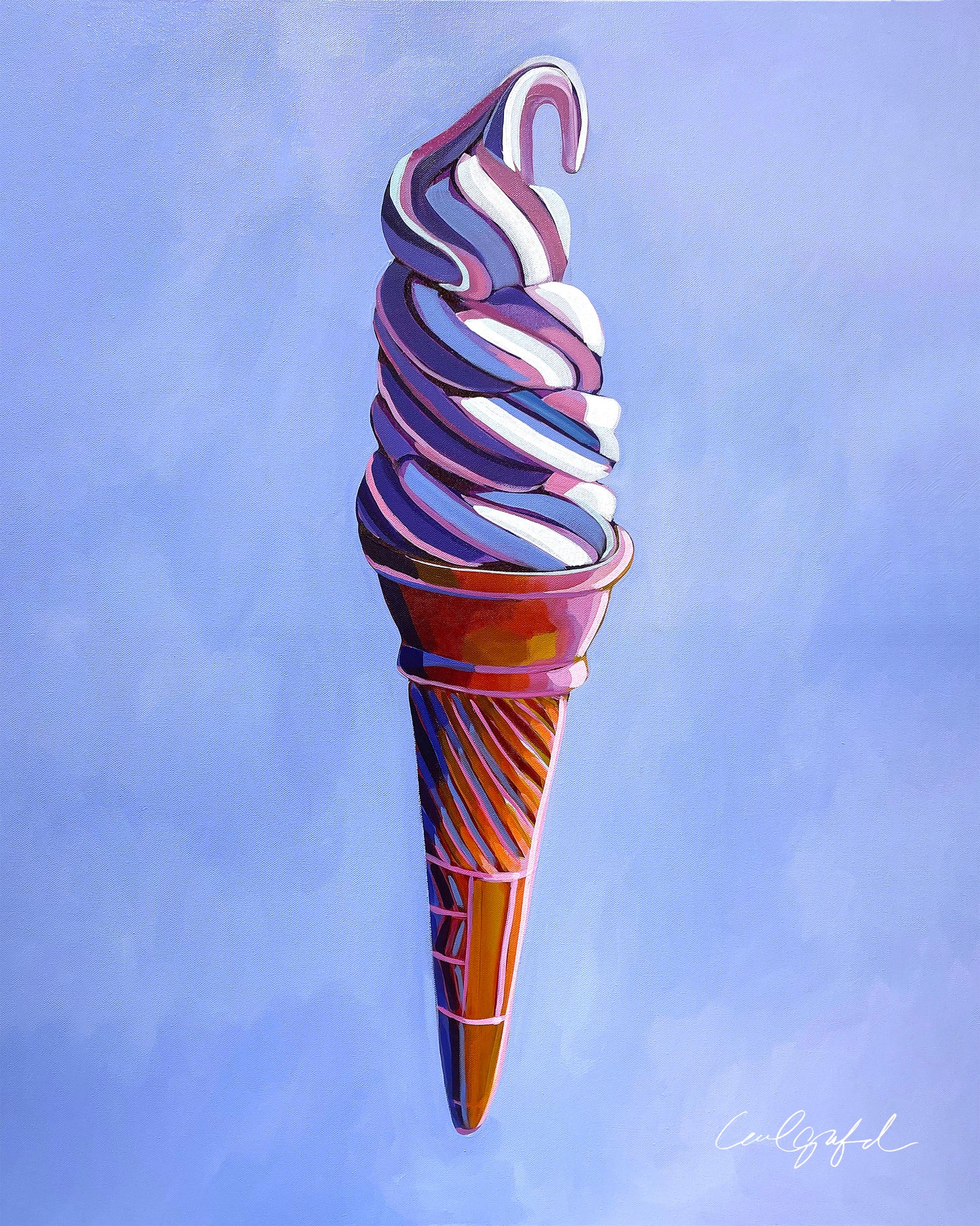 Pink and Purple Soft Serve Ice Cream canvas print